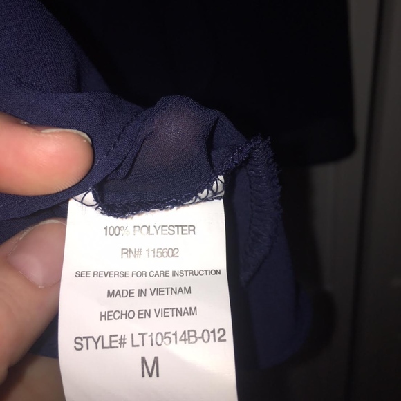 NWOT Francesca's Closet Sheer Blue Top w/ Draping - Picture 7 of 8